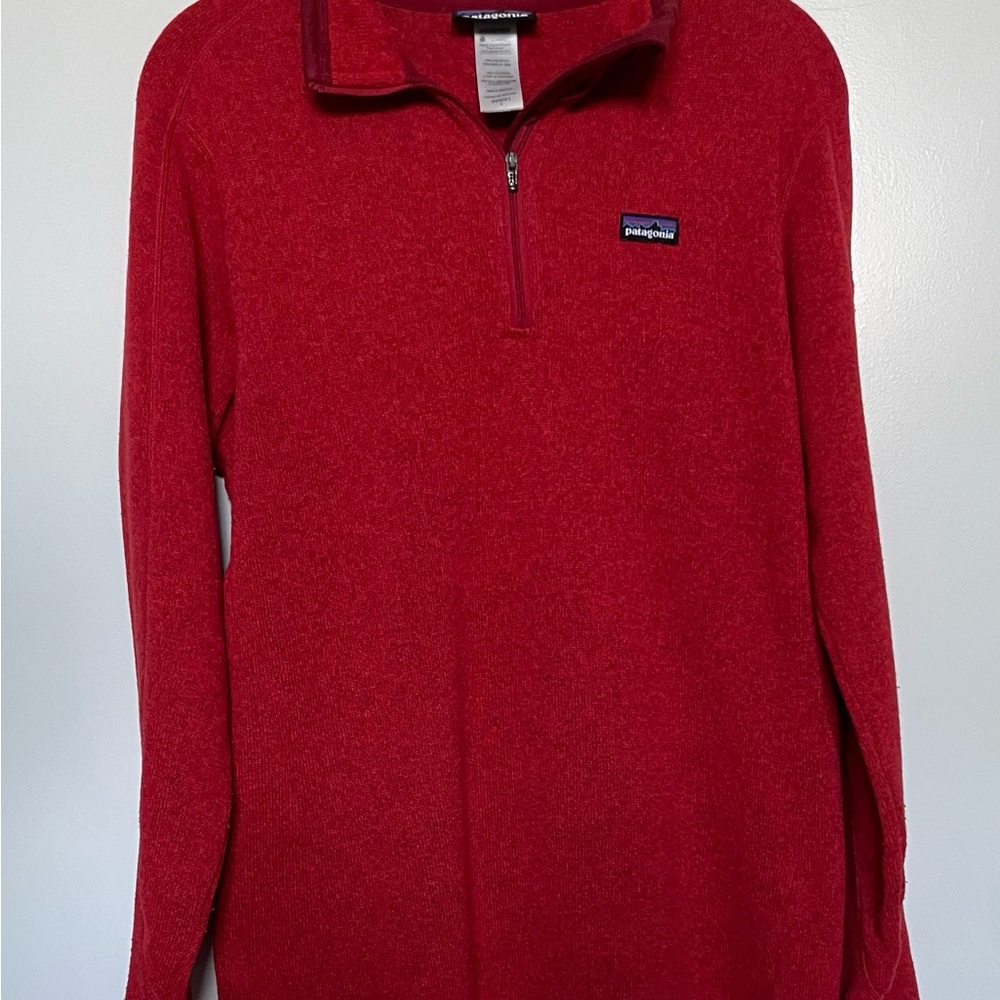 Patagonia Red Quarter Zip Sweater